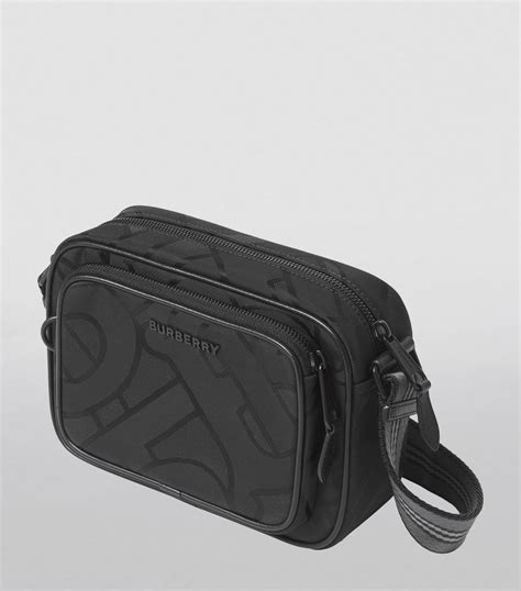 burberry black mens messenger bag|burberry men's crossbody jacquard bags.